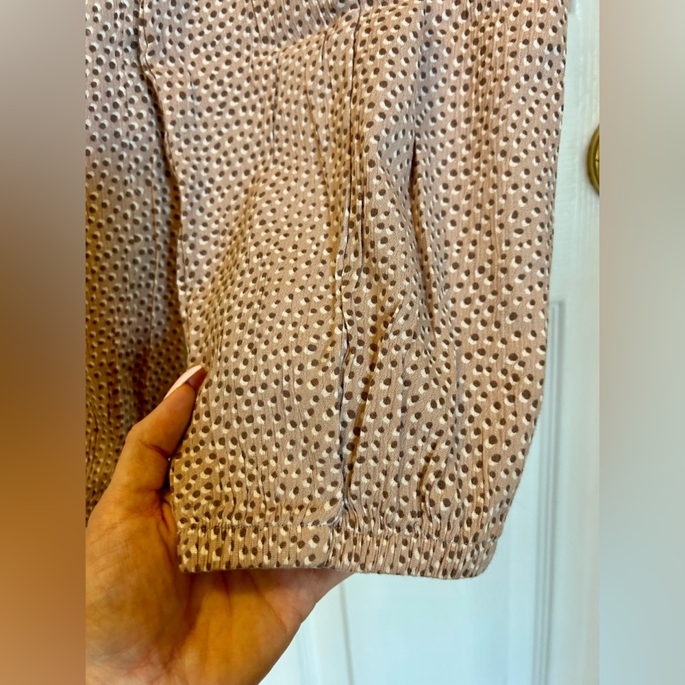 Aerie Smocked Waist Tan Gauze Pants - Picture 10 of 12